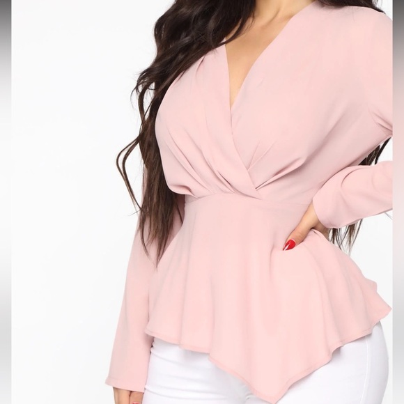 FASHION NOVA Love At First Sight Blouse Pink Size Large NEW - Picture 10 of 11